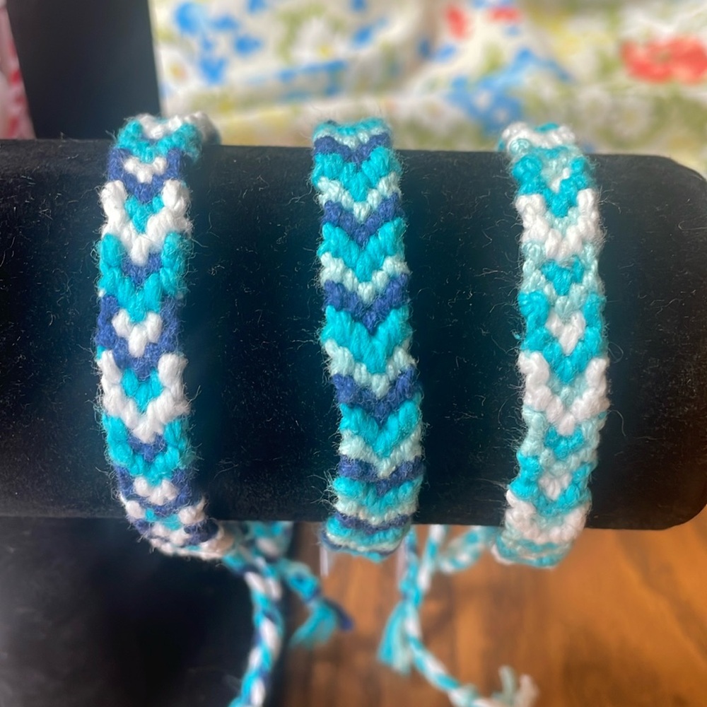 Bundle of Handwoven Blue Bracelets